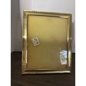 VTG Photo Frame Gold Metal Freestanding Or Hanging Holds 8x10" Picture Hong Kong